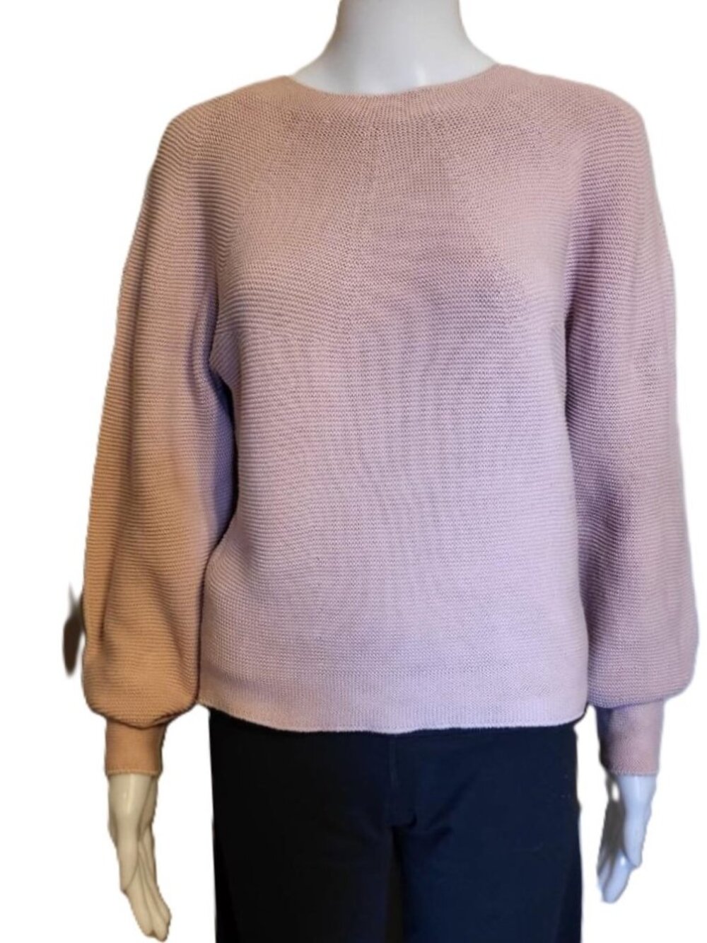 Pink Uniqlo 3D Cotton Balloon Sleeve Sweater - XS